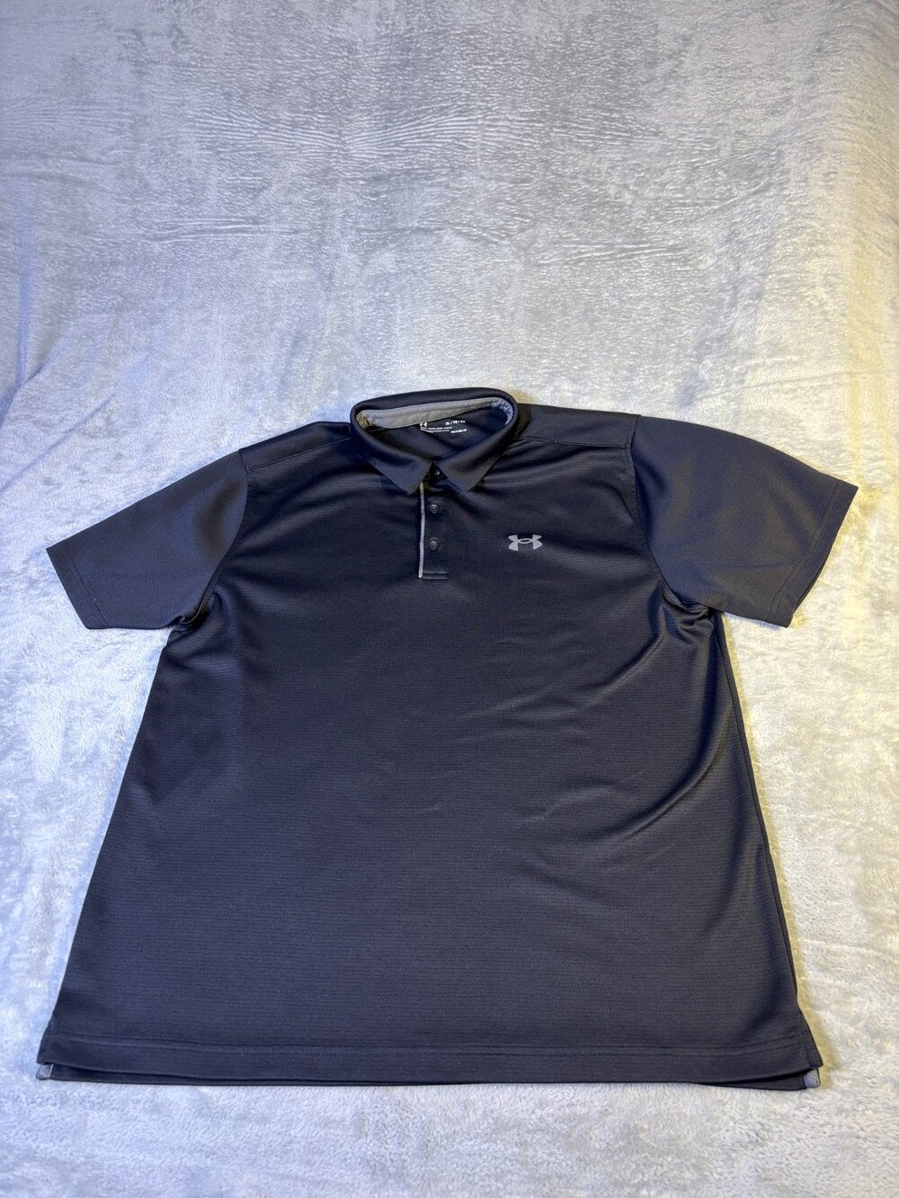 Under armour Golf Heat Gear Loose Fit Polo Mens Black Short Sleeve Size XL